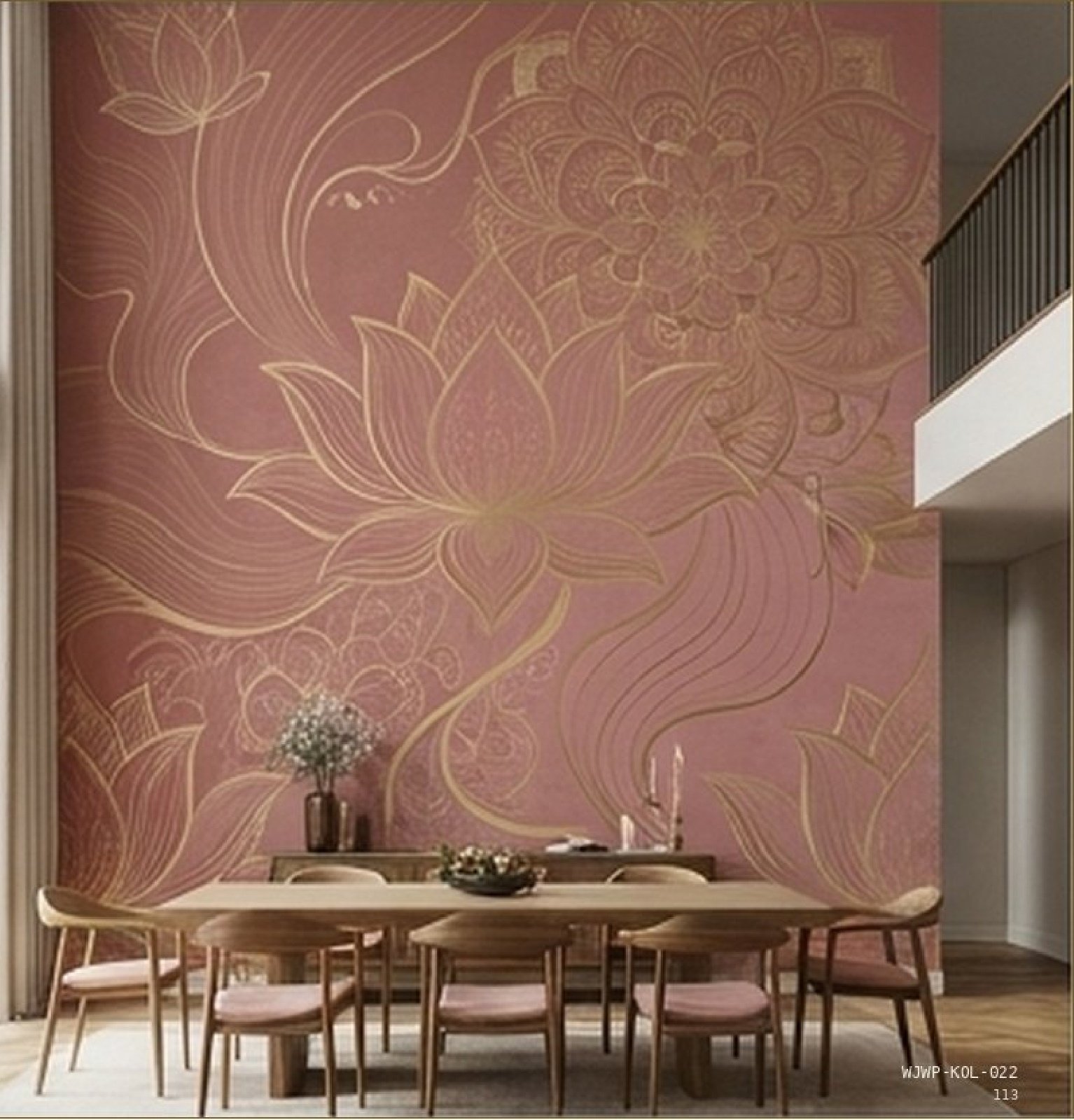 Lotus Mandala Kolam One Bloom, One Wall — WJWP-KOL-022