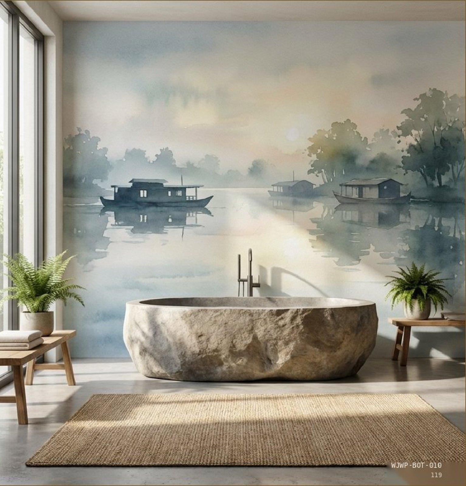 Backwater Morning The Quietest Houronthe Water — WJWP-BOT-010