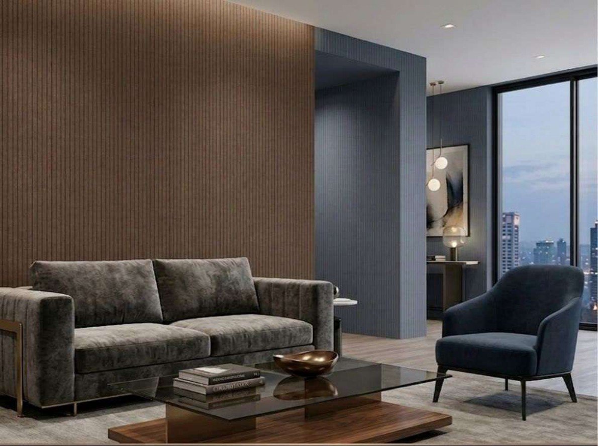Plain wallpaper design 12109 — in the room