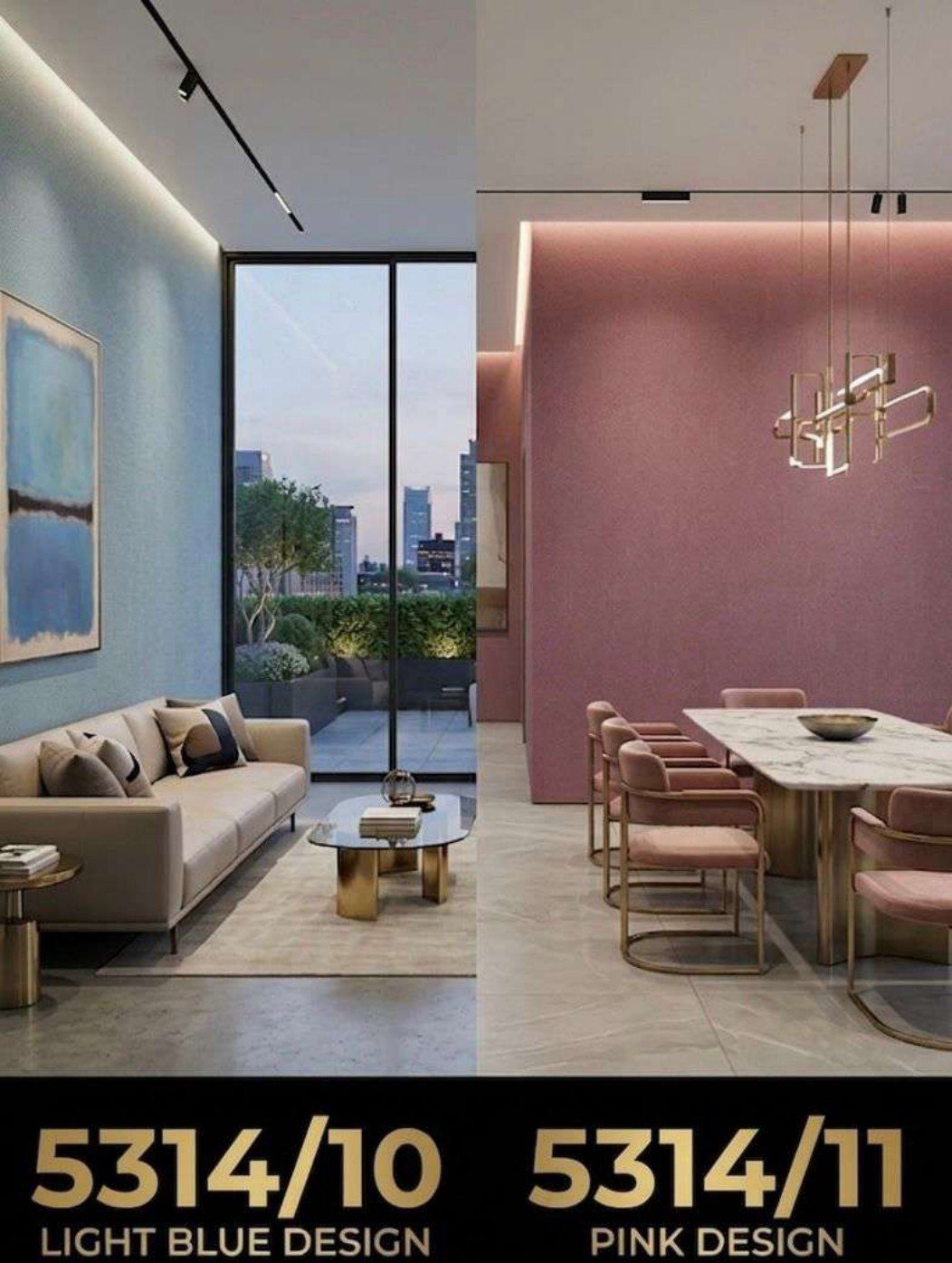 Plain wallpaper design 5314/11 — in the room