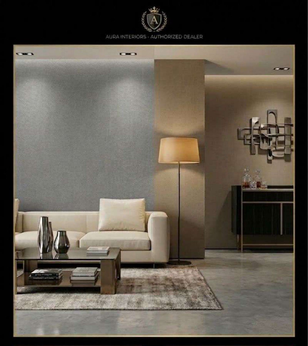 Plain wallpaper design 7176 — in the room